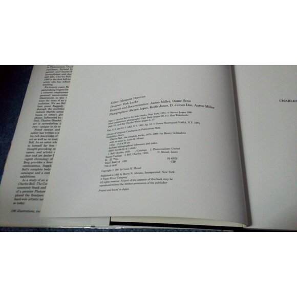 CHARLES BELL: COMPLETE WORKS, 1970-1990 By Henry Geldzahler - Hardcover - Picture 4 of 4